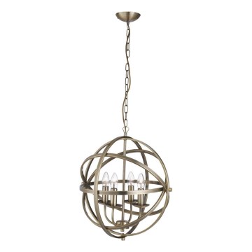 Searchlight - Candelabru cu lanț ORBIT, 4xE14/60W/230V, alamă