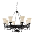Searchlight - Candelabru suspendat pe lanț CARTWHEEL 8xE27/60W/230V, negru