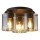 Searchlight - Lampă de tavan SWEDEN, 3 x E27, max. 60 W, 230 V, Ø 39 cm, maro/fumuriu