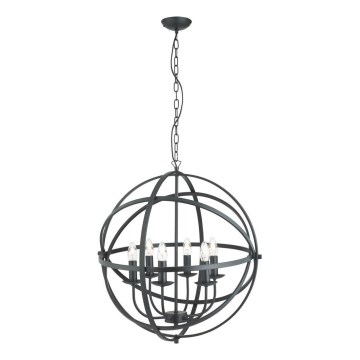 Searchlight - Lustru suspendat pe lanț ORBIT 6xE14/60W/230V negru