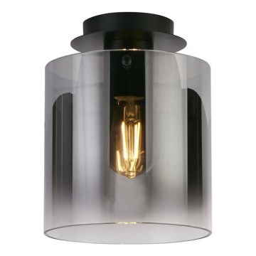 Searchlight - Plafonieră SWEDEN 1x E27/60W/230V, Ø 22 cm, negru/fumuriu