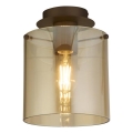 Searchlight - Plafonieră SWEDEN 1xE27/60W/230V Ø 22 cm maro/fumuriu