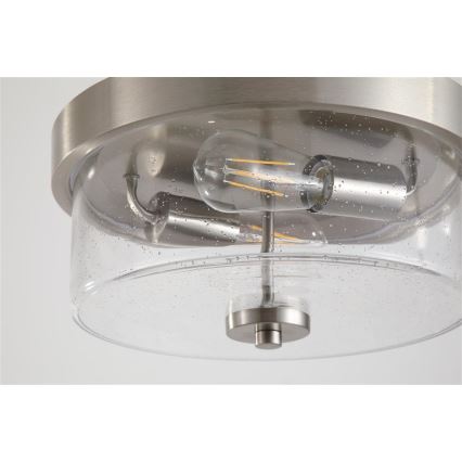 Searchlight - Plafonieră pentru baie PRESTON 2xE27/60W/230V IP44 Ø 33 cm argintie