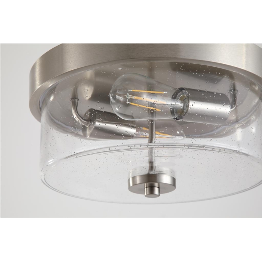 Searchlight - Plafonieră pentru baie PRESTON 2xE27/60W/230V IP44 Ø 33 cm argintie