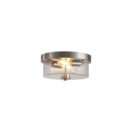 Searchlight - Plafonieră pentru baie PRESTON 2xE27/60W/230V IP44 Ø 33 cm argintie