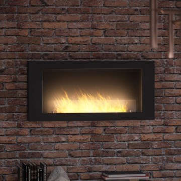Șemineu BIO de perete InFire 120x56 cm 3kW negru