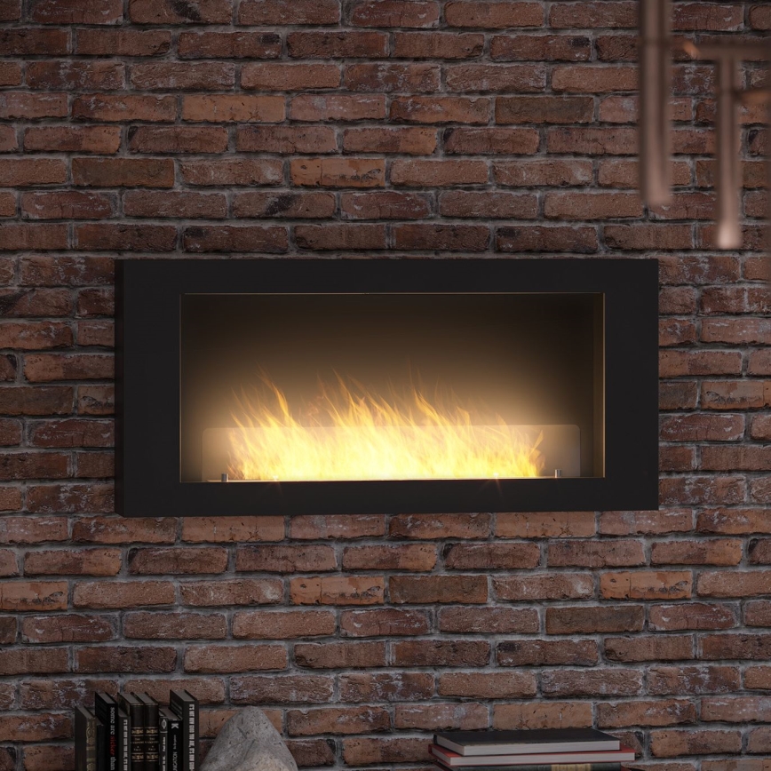 Șemineu BIO de perete InFire 120x56 cm 3kW negru