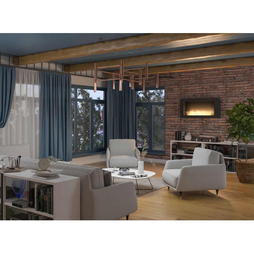 Șemineu BIO de perete InFire 120x56 cm 3kW negru