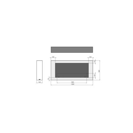 Șemineu BIO de perete InFire 120x56 cm 3kW negru
