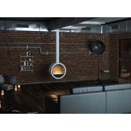 Șemineu BIO suspendat d. 70 cm 3kW alb InFire