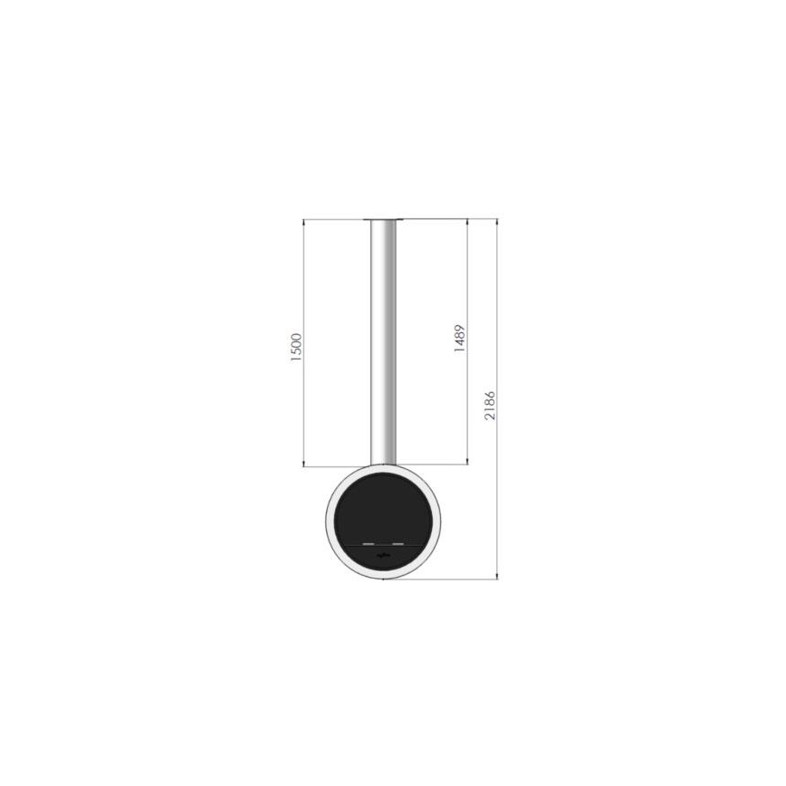 Șemineu BIO suspendat d. 70 cm 3kW negru InFire