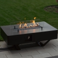 Șemineu de exterior pe gaz Planika 46x106 cm 10kW negru + capac de protecție