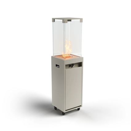 Șemineu de exterior pe gaz Planika 142x36 cm 8kW gri + capac de protecție