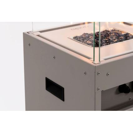 Șemineu de exterior pe gaz Planika 142x36 cm 8kW gri + capac de protecție