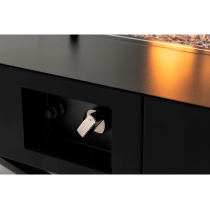 Șemineu de exterior pe gaz Planika 46x106 cm 10kW negru + capac de protecție