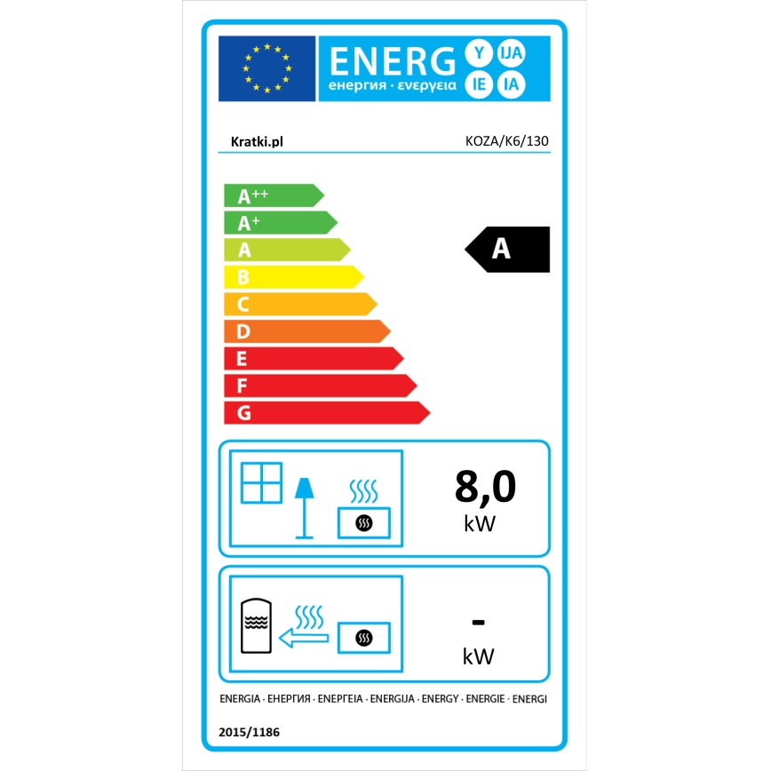 Șemineu din fontă Kratki 8kW 130mm