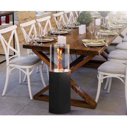 Șemineu pe bioetanol ROMA 26,5x80,5 cm 2kW negru + husă de protecție