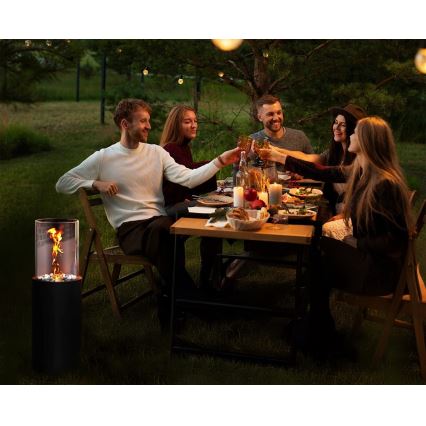 Șemineu pe bioetanol ROMA 26,5x80,5 cm 2kW negru + husă de protecție