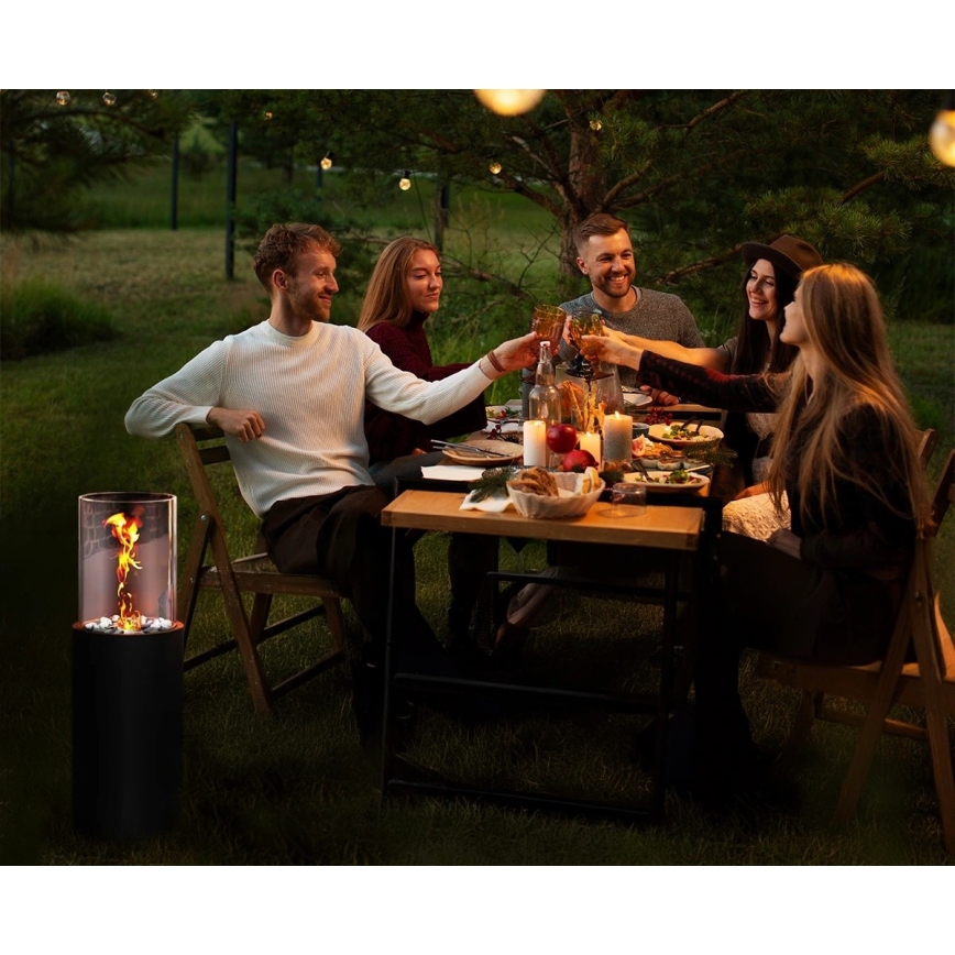 Șemineu pe bioetanol ROMA 26,5x80,5 cm 2kW negru + husă de protecție