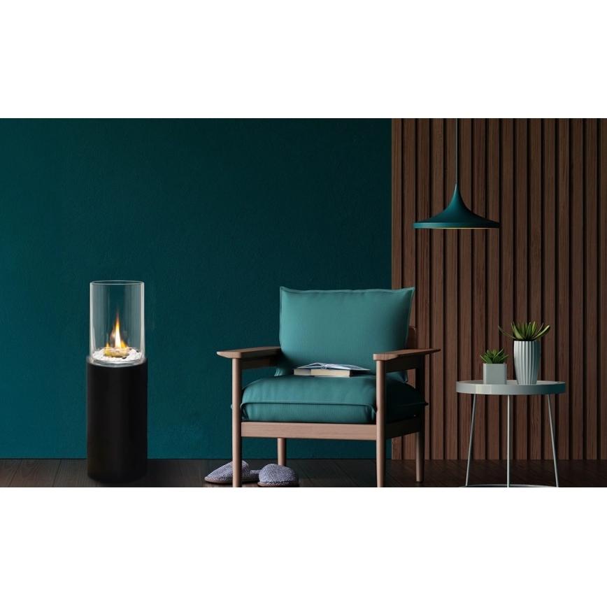 Șemineu pe bioetanol ROMA 26,5x80,5 cm 2kW negru + husă de protecție