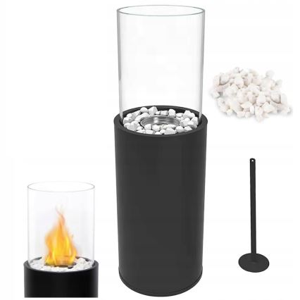 Șemineu pe bioetanol ROMA 26,5x80,5 cm 2kW negru + husă de protecție