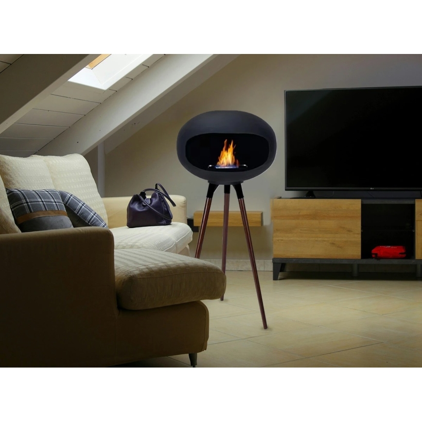 Șemineu pe bioetanol TOKIO 45 x 100 cm, 2 kW, negru