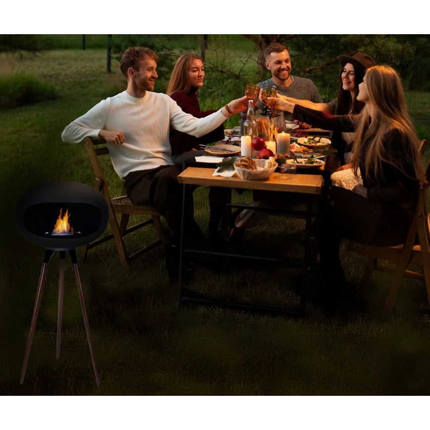 Șemineu pe bioetanol TOKIO 45 x 100 cm, 2 kW, negru