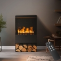 Șemineu pe vapori de apă cu telecomandă Planika 83x48 cm 125W/230V negru