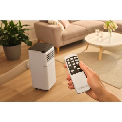Sencor - Aparat de aer condiționat portabil inteligent 3-în-1, inclusiv accesorii complete, 1020 W/230 V, 10.000 BTU, Wi-Fi, alb + telecomandă