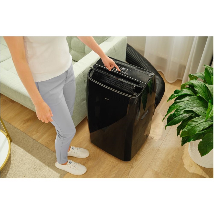 Sencor - Aer condiționat mobil inteligent 4 în 1 cu accesorii complete 900W/230V 9000 BTU Wi-Fi negru + telecomandă