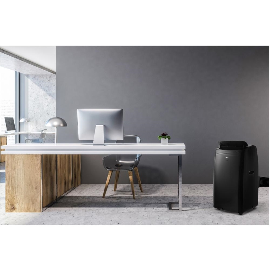 Sencor - Aer condiționat mobil inteligent 4 în 1 cu accesorii complete 900W/230V 9000 BTU Wi-Fi negru + telecomandă