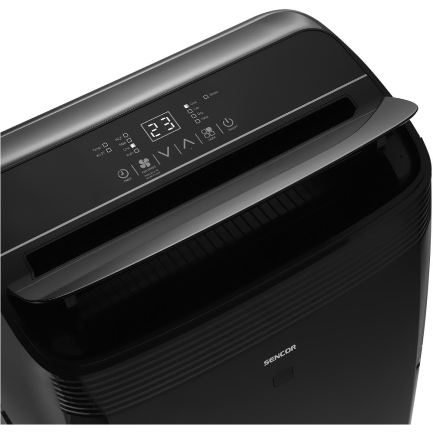 Sencor - Aer condiționat mobil inteligent 4 în 1 cu accesorii complete 900W/230V 9000 BTU Wi-Fi negru + telecomandă