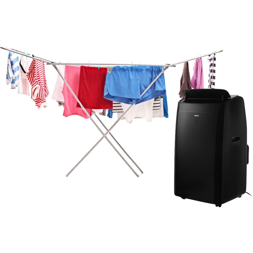 Sencor - Aer condiționat mobil inteligent 4 în 1 cu accesorii complete 900W/230V 9000 BTU Wi-Fi negru + telecomandă