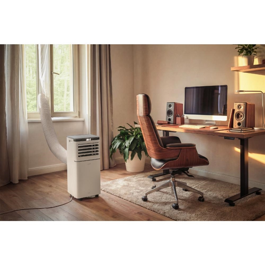 Sencor - Climatizor mobil inteligent 3 în 1, 815 W / 230 V, 8000 BTU, Wi‑Fi, alb, cu telecomandă și accesorii complete incluse