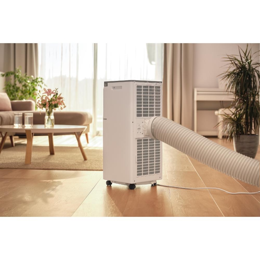 Sencor - Climatizor mobil inteligent 3 în 1, 815 W / 230 V, 8000 BTU, Wi‑Fi, alb, cu telecomandă și accesorii complete incluse