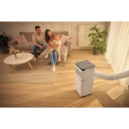 Sencor - Climatizor mobil inteligent 3 în 1, 815 W / 230 V, 8000 BTU, Wi‑Fi, alb, cu telecomandă și accesorii complete incluse