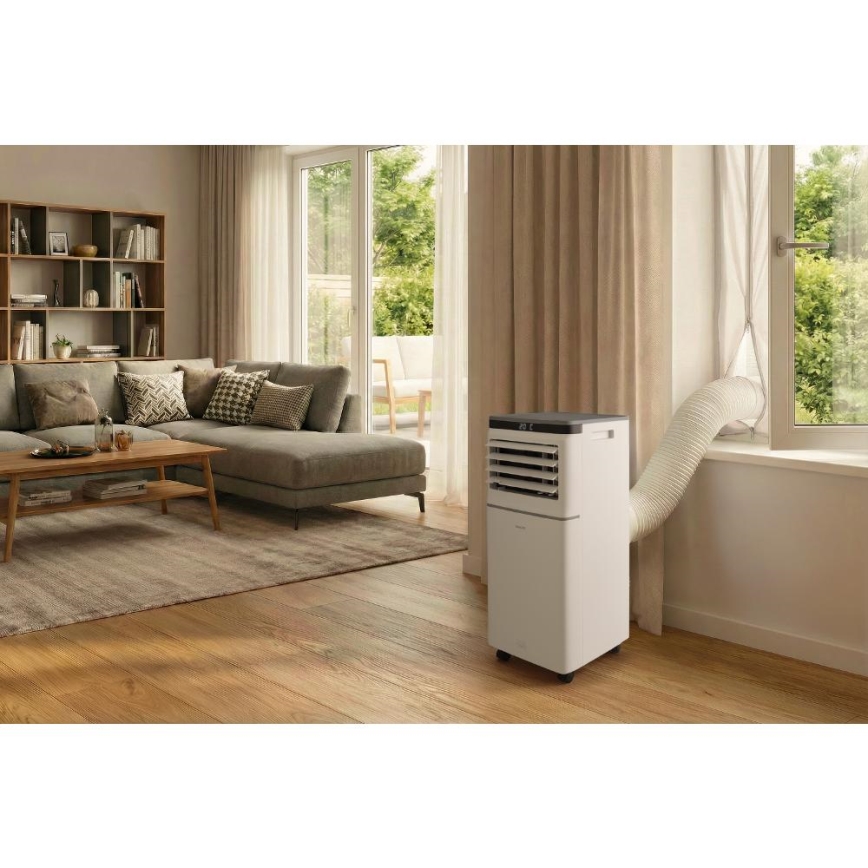 Sencor - Climatizor mobil inteligent 3 în 1, 815 W / 230 V, 8000 BTU, Wi‑Fi, alb, cu telecomandă și accesorii complete incluse