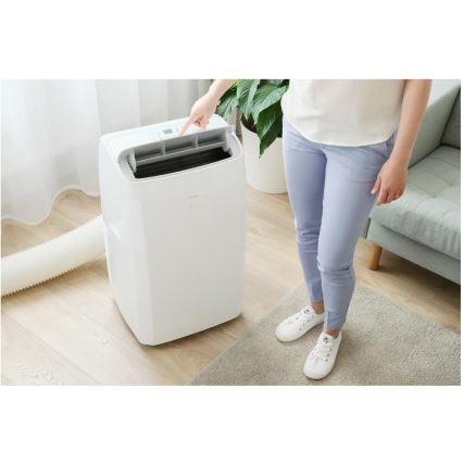 Sencor - Aparat de aer condiționat portabil inteligent 5 în 1, cu accesorii complete, 733 W/230 V, 9000 BTU, Wi‑Fi, alb + telecomandă