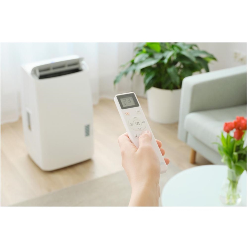 Sencor - Aparat de aer condiționat portabil inteligent 5 în 1, cu accesorii complete, 733 W/230 V, 9000 BTU, Wi‑Fi, alb + telecomandă