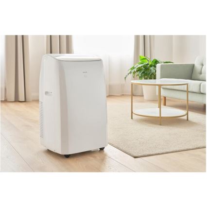 Sencor - Aparat de aer condiționat portabil inteligent 5 în 1, cu accesorii complete, 733 W/230 V, 9000 BTU, Wi‑Fi, alb + telecomandă