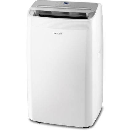 Sencor - Aparat de aer condiționat portabil inteligent 5 în 1, cu accesorii complete, 733 W/230 V, 9000 BTU, Wi‑Fi, alb + telecomandă