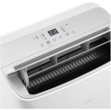 Sencor - Aparat de aer condiționat portabil inteligent 5 în 1, cu accesorii complete, 733 W/230 V, 9000 BTU, Wi‑Fi, alb + telecomandă