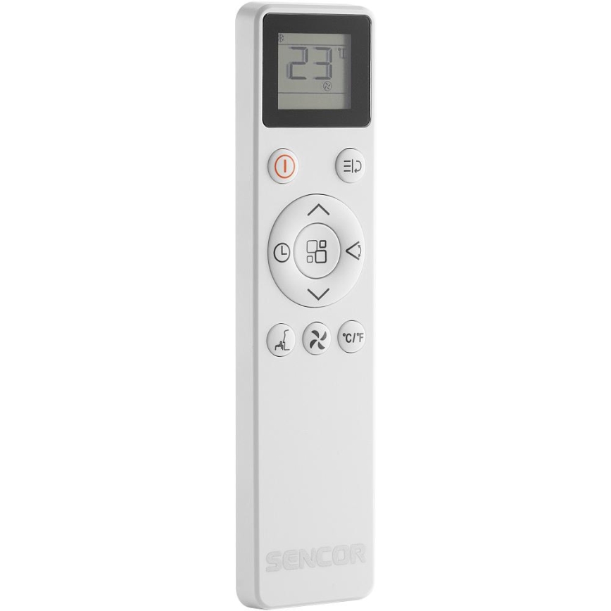 Sencor - Aparat de aer condiționat portabil inteligent 5 în 1, cu accesorii complete, 733 W/230 V, 9000 BTU, Wi‑Fi, alb + telecomandă