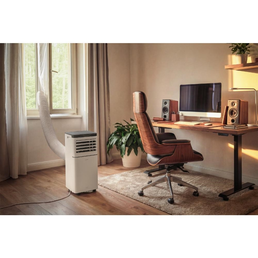 Sencor - Aer condiționat mobil inteligent 3-în-1, inclusiv accesorii complete, 760W/230V, 7000 BTU, Wi-Fi, alb, cu telecomandă