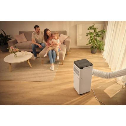 Sencor - Aer condiționat mobil inteligent 3-în-1, inclusiv accesorii complete, 760W/230V, 7000 BTU, Wi-Fi, alb, cu telecomandă