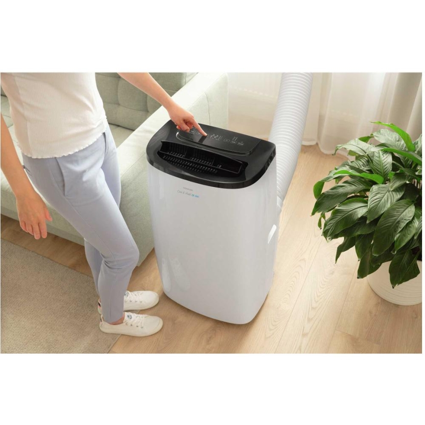 Sencor - Aparat de aer condiționat portabil inteligent 4 în 1, cu accesorii complete, 1750W/230V, 18000 BTU, Wi-Fi, alb + telecomandă
