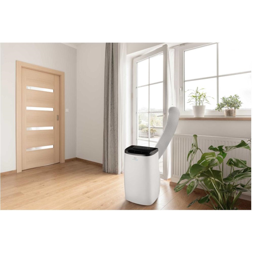 Sencor - Aparat de aer condiționat portabil inteligent 4 în 1, cu accesorii complete, 1750W/230V, 18000 BTU, Wi-Fi, alb + telecomandă