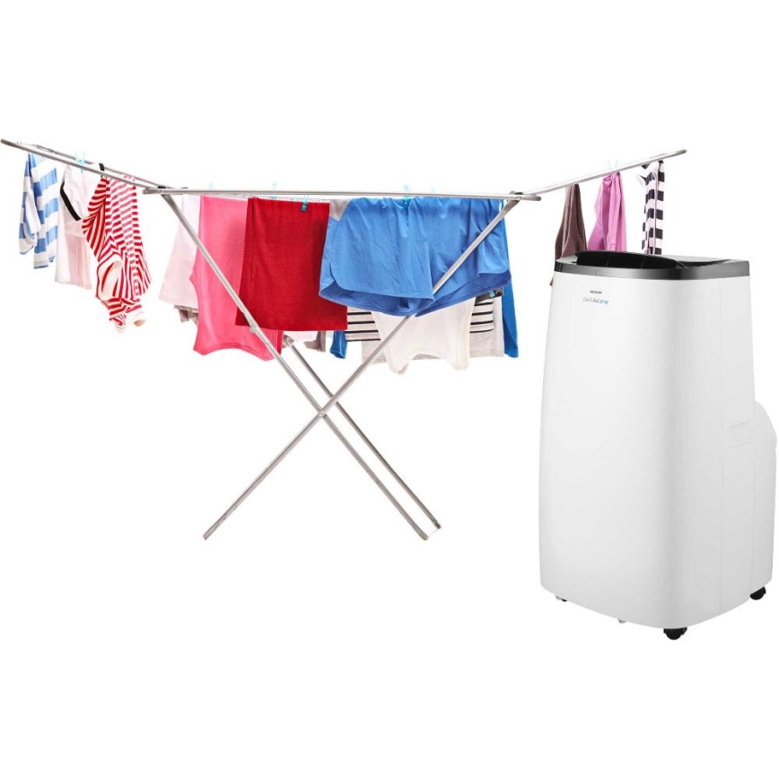 Sencor - Aparat de aer condiționat portabil inteligent 4 în 1, cu accesorii complete, 1750W/230V, 18000 BTU, Wi-Fi, alb + telecomandă