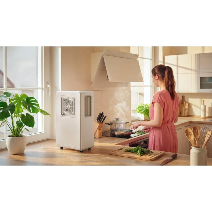 Sencor - Aparat de aer condiționat portabil 4 în 1, 200W/230V, 1800 BTU, alb, cu telecomandă
