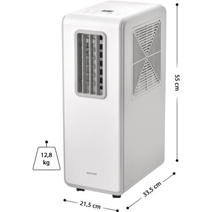 Sencor - Aparat de aer condiționat portabil 4 în 1, 200W/230V, 1800 BTU, alb, cu telecomandă